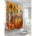 thumbnail image 5 of Fall Pumpkins Waterproof Fabric Shower Curtain, Sunflowers Birds Thanksgiving Oil Painting Shower Curtain for Bathroom Curtains Bathtubs Hotel Washable Shower Curtains with 12 Hooks Extra Long 72x84, 5 of 6