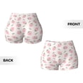 thumbnail image 5 of Vsdgher Floral Strawberr print Workout Shorts for Women Seamless Soft Smooth Gym Yoga Scrunch Active Exercise Fitness Shorts, 5 of 8