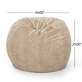 thumbnail image 4 of Noble House Blalock Faux Fur 3 ft. Winter Bean Bag, Snow White and Beige, 4 of 5
