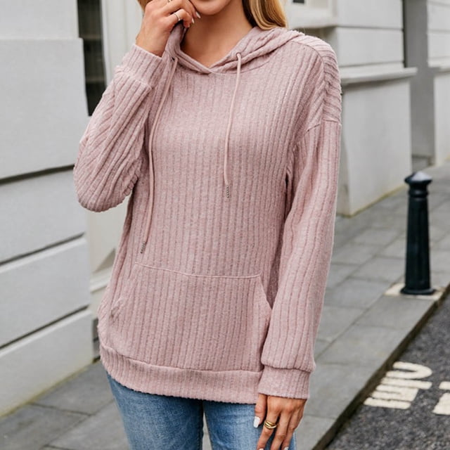 Sweatshirts for Women, Womens Solid Raglan Sweater Hooded Sweater Long Sleeve Top Sweater Sweatshirt