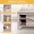 thumbnail image 5 of DWVO Rectangular Wooden Coffee Table with Adjustable Storage Shelf, Rustic Gray, 5 of 7