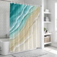 thumbnail image 5 of Turquoise Beach Coastal Shower Curtain Set - Standard 72" x 72" Washable Bathtub Curtain with 12 Hooks, Summer Ocean Nautical Seaside Waterproof Fabric Shower Curtains for Bathroom/Bathtub Décor, 5 of 6
