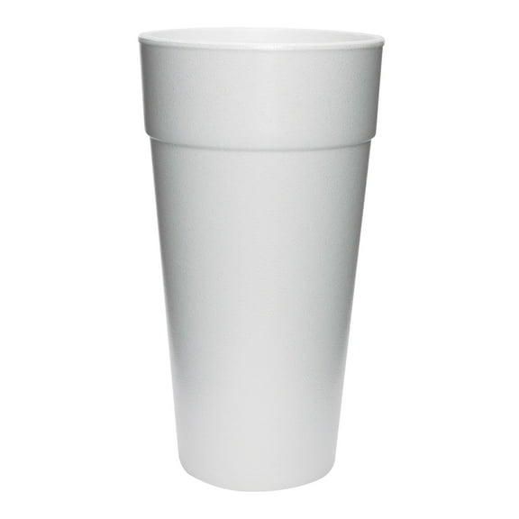DART 24J16 Drink Foam Cups, Hot/Cold, 24oz, White, 25 Per Bag (Case of 20 Bags) (DCC24J16)