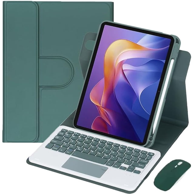 Funda con Teclado Giratorio 360° para Xiaomi Redmi Pad 2 11" 2025 (Verde)