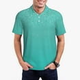 thumbnail image 5 of Yiaed Turquoise GlitterPrint Men's Short Sleeve Polo Shirt,Golf Polo for Men Three-Button Golf Shirt Athletic Casual Collared T-Shirt- Medium, 5 of 7