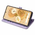 thumbnail image 4 of Wallet Case for Google Pixel 8, Lovely Cute Animal Embossed Pattern Cartoon PU Leather Flip Cover with Card Slots Cash Holder Kickstand Magnetic Clasp Shockproof Case, Purple, 4 of 8