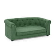 thumbnail image 6 of Hassch Modern Dog Sofa - Comfortable Pet Furniture Couch Bed with Arc-Shaped Armrest and Backrest in Button Tufted Design, Cozy Padded Seat Cushion, for Medium or Large Dogs, 38"L x 22"W x 15"H,Green, 6 of 8