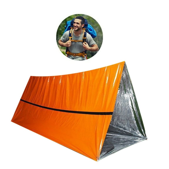 TABLZONE Portable Emergency Tent Outdoor Survival Shelter Water Resistant Windproof in Orange