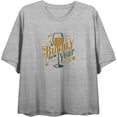thumbnail image 2 of A Bubbly New Year Women's Heather Gray Crew Neck Short Sleeve Crop Tee-XS, 2 of 3