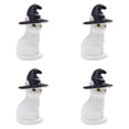thumbnail image 2 of SeekLGT Halloween Black and White Cat Resin Figurine, Cute Halloween Decorations Desktop Sculpture for Table, Shelf, Mantel, Office, Cake or Dessert Decor, Halloween Home Decor, 4 pc, 2 of 4