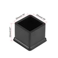 thumbnail image 2 of Tapas de muebles Uxcell, cubiertas de patas de mesa y silla de forma cuadrada de 0.79''x0.79'' de goma 12Pcs, 2 of 6