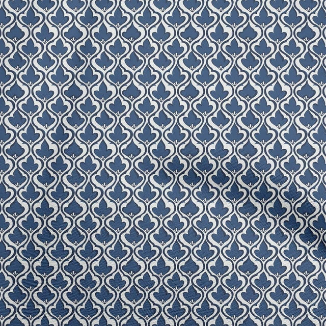oneOone Viscose Jersey Blue Fabric Ogee Sewing Craft Projects Fabric Prints By Yard 60 Inch Wide
