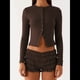 thumbnail image 5 of Blusas de Larga para Mujer, Cárdigan Ligero de Otoño, Camisetas para Salir, Blusas Acanaladas con Botones, Lindas y A Café M, 5 of 10
