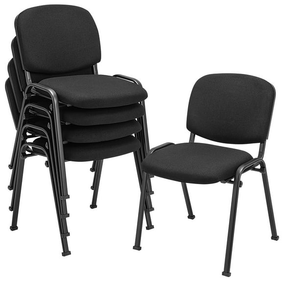 Costway Fabric Indoor Reception Chair, Black (Set of 5)