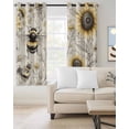 thumbnail image 2 of Sunflowers Bees Blackout Curtains for Bedroom Living Room Darkening Curtains 90 Inch Summer Vintage Flowers Leaf Plant Black Out Window Curtain Privacy Window Treatment Grommet Drapes 52"x90"x2, 2 of 9
