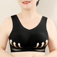 thumbnail image 5 of Women's Full Coverage Everyday Bra Comfortable Breathable Wirefree Wide Strap Plus Size No Underwire Bras for Older (2XL, Black), 5 of 6