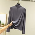 thumbnail image 3 of DuoJiaJ Women Casual Turtleneck Solid Color Tight Warm Fit Long Sleeve Bottoming Shirt Top Ladies Thermal Underwear Multicolor XL, 3 of 3