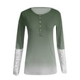 thumbnail image 3 of TAGOLD Womens Tops,TAGOLD Women's Fashion Printed Loose T-shirt Long Sleeves Blouse Round Neck Casual Tops Green S, 3 of 4