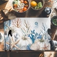 thumbnail image 6 of White Pumpkin Placemats Set of 8 Coastal Starfish Coral Shell Jellyfish Heat Insulated Linen Place Mats, Washable Stain-Proof Table Mats for Dining Tables Holiday Decor 13x19inch, 6 of 9