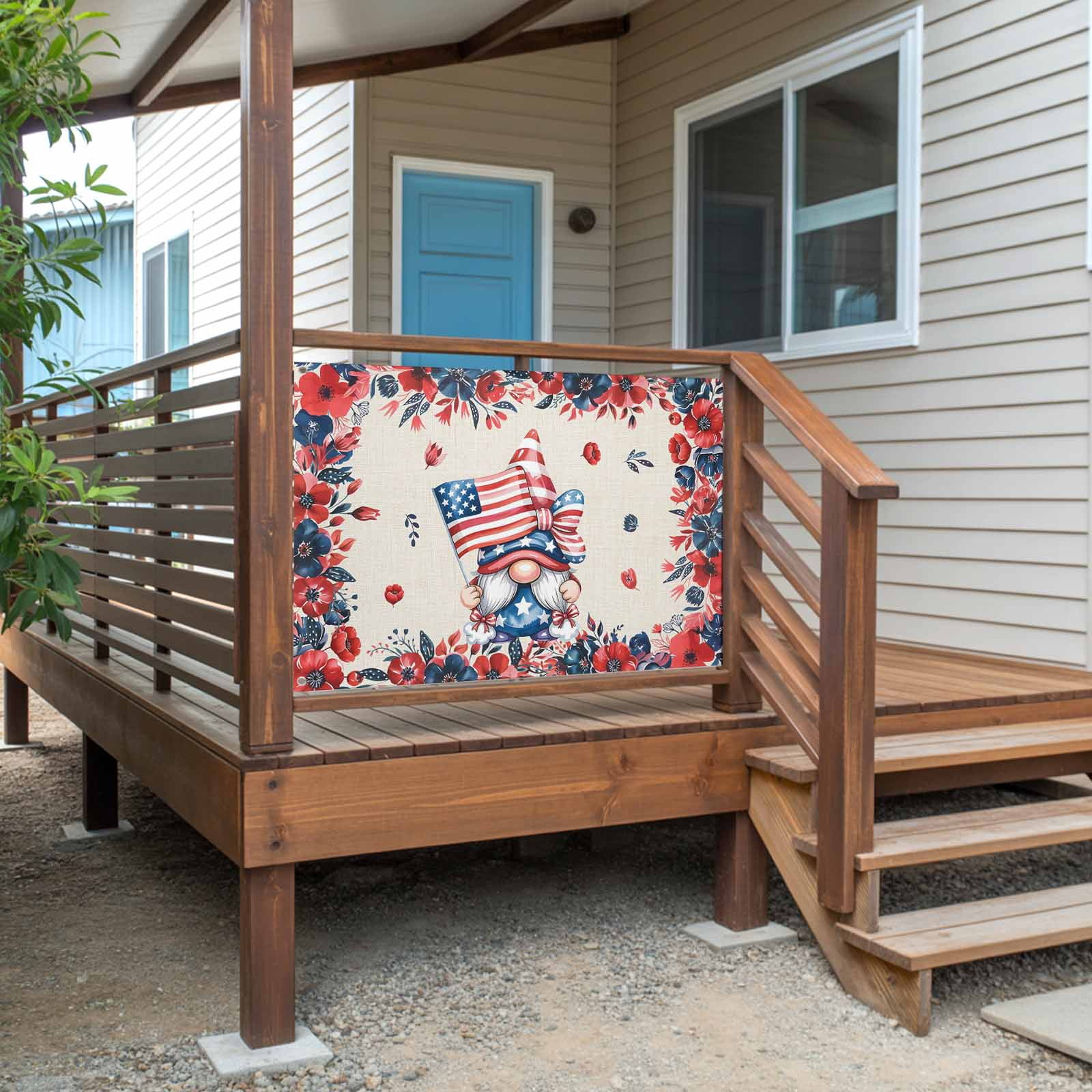 4th of July Flags for Outside 3x5 ft Patriotic Gnome Outdoor Flags Double Sided Grommets House Banner USA Flag Poppy Flower Patio Yard Flag for Outdoor Party Porch Independence Day Decor