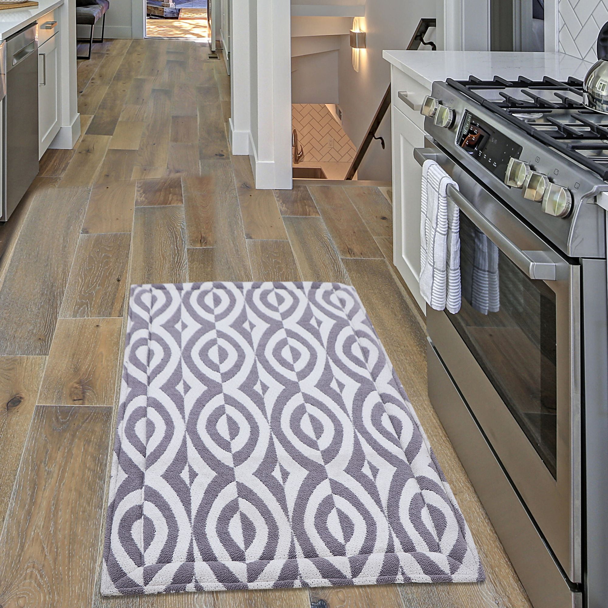 Rugsmith Gray Machine Woven Nym Anti-Fatigue Kitchen Mat, 20" x 36"