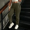 thumbnail image 5 of Nestiefly Plus SizeTall Women's Straight Leg Sweatpants Drawstring Elastic Waist Casual Joggers Pants with Pockets Open Bottom Army Green 3XL, 5 of 8