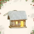 thumbnail image 6 of CarpNettore Christmas Village House Wooden Glow Cabin Rustic Gift Christmas Ornament Xmas Decor for Festival Holiday Desktop Party Office Style B, 6 of 9
