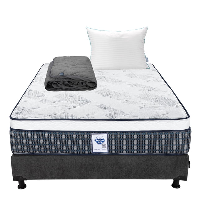 Colchón Queen Size Cardona Spring Air con Box Almohada Royal Protector Lux