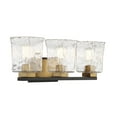 thumbnail image 4 of Sidney 3-Light Bathroom Vanity Light in Matte Black with Warm Brass Accents, 4 of 6