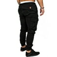 thumbnail image 2 of Herdignity Men's Cargo Pants with Pockets Solid Color Casual Elastic Drawstring Slim Fit Long Jogger Cargo Pants, 2 of 5