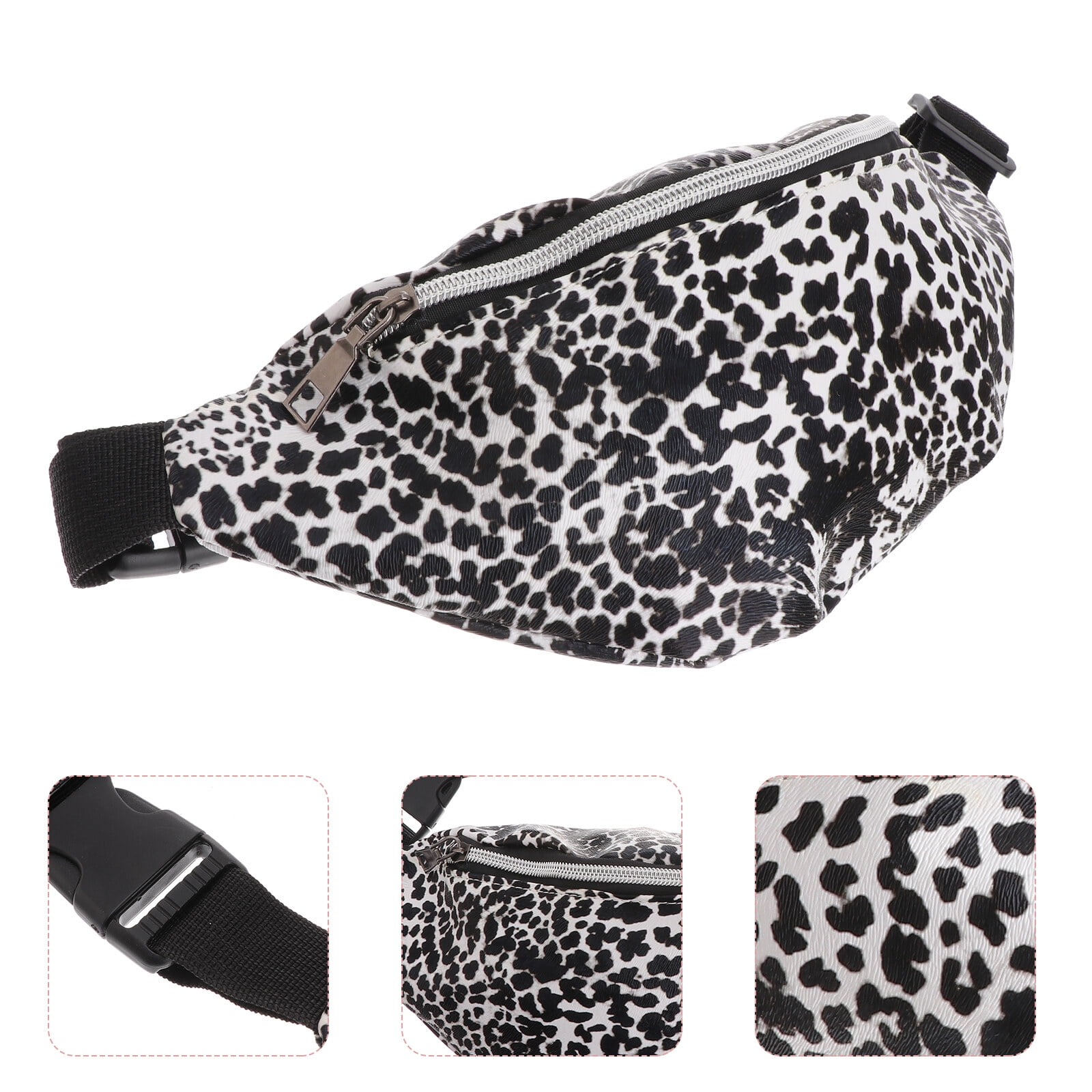Leopard Pattern Fanny Pack Dual Zipper Bag Waist Bag Bum Bag
