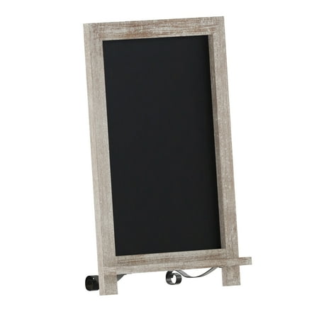 UPC: 0196861030512 | Magnetic Chalkboard  Distressed Gray Wood Frame  Metal Scrolled Legs