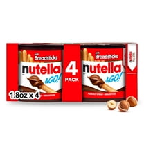Nutella & GO! 4 Pack, Hazelnut and Cocoa Spread with Breadsticks, Snack Cups, 1.8 oz Each
