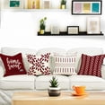thumbnail image 5 of Christmas Pillow Covers 20x20 Set of 4, Modern Sofa Throw Pillow Cover for Christmas Decor, Decorative Outdoor Linen Fabric Pillow Case for Couch Bed Car, Wine Red, 5 of 5