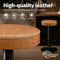 thumbnail image 6 of Tall Bar Stools Set of 2 Modern Microfiber Leather Bar Height Stools with Round Seat 360° Swivel Backless Counter Stools Adjustable Barstools for Kitchen Island Pub Brown(24-33 Inch,330lbs), 6 of 16