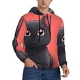 thumbnail image 2 of Salouo Cute Black Kitten Cartoon Pattern Men's Fall Hoodie Sweatshirt,Sport Hoodie with Pockets for Men Pullover Casual Hooded Sweatshirt-X-Large, 2 of 7