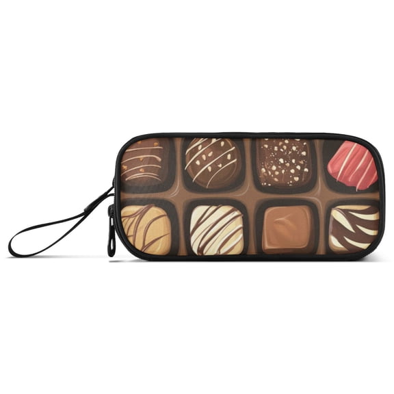 Box Of Chocolate Pencil Case Stationary Holder Pen Bag Pencil Pouch Tool Organizer 3 Compartments