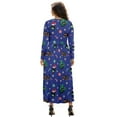 thumbnail image 2 of FKELYI Blue Christmas Snowflake Cat Print Womens Fall Maxi Dress V-Neck Long Sleeve Casual Dress with Pocket A-Line Flowy Tiered Dresses for Spring Winter, 2XL, 2 of 6