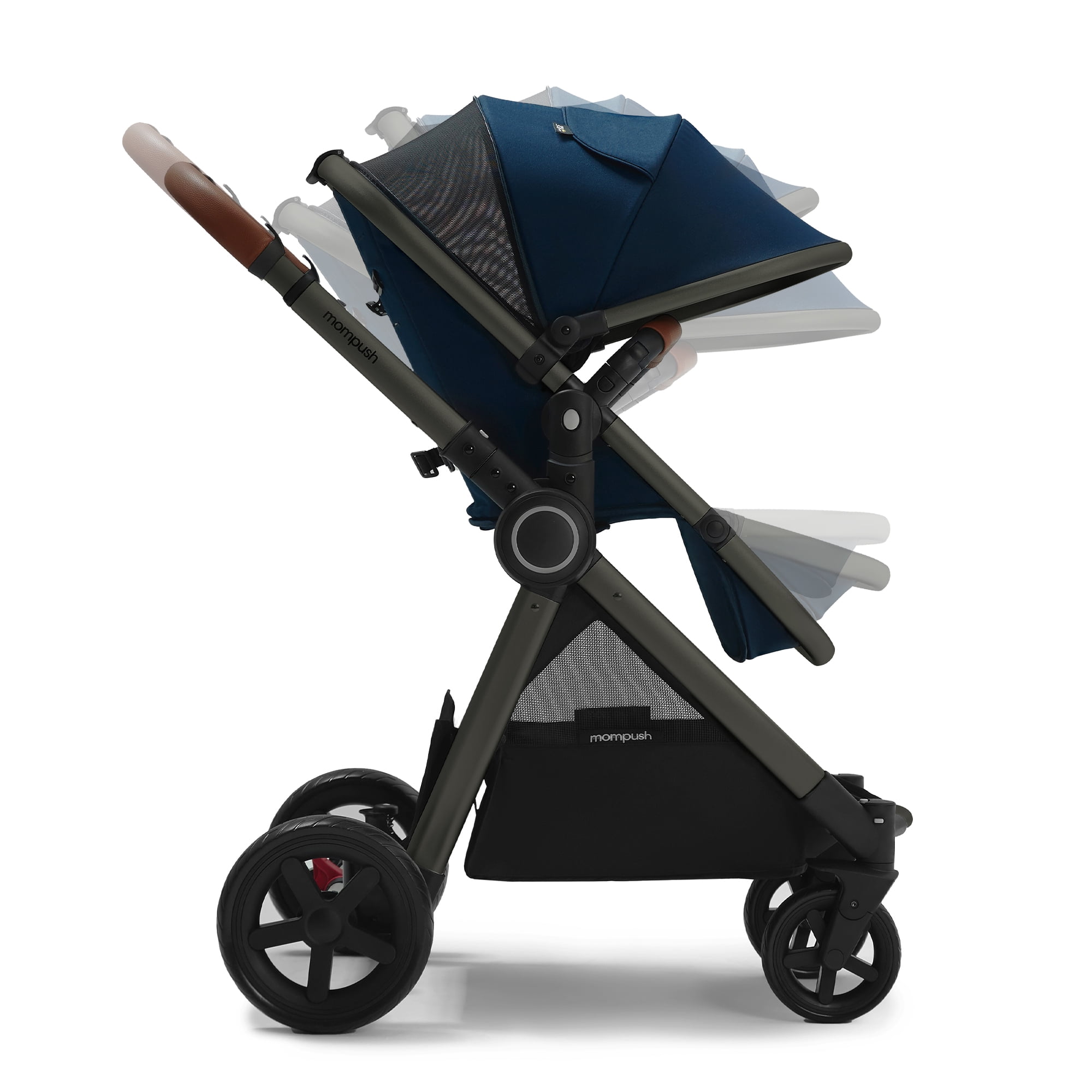Mompush Ultimate2 Baby Stroller with Reversible Seat and Telescopic Handle, Navy, 25LB, Unisex