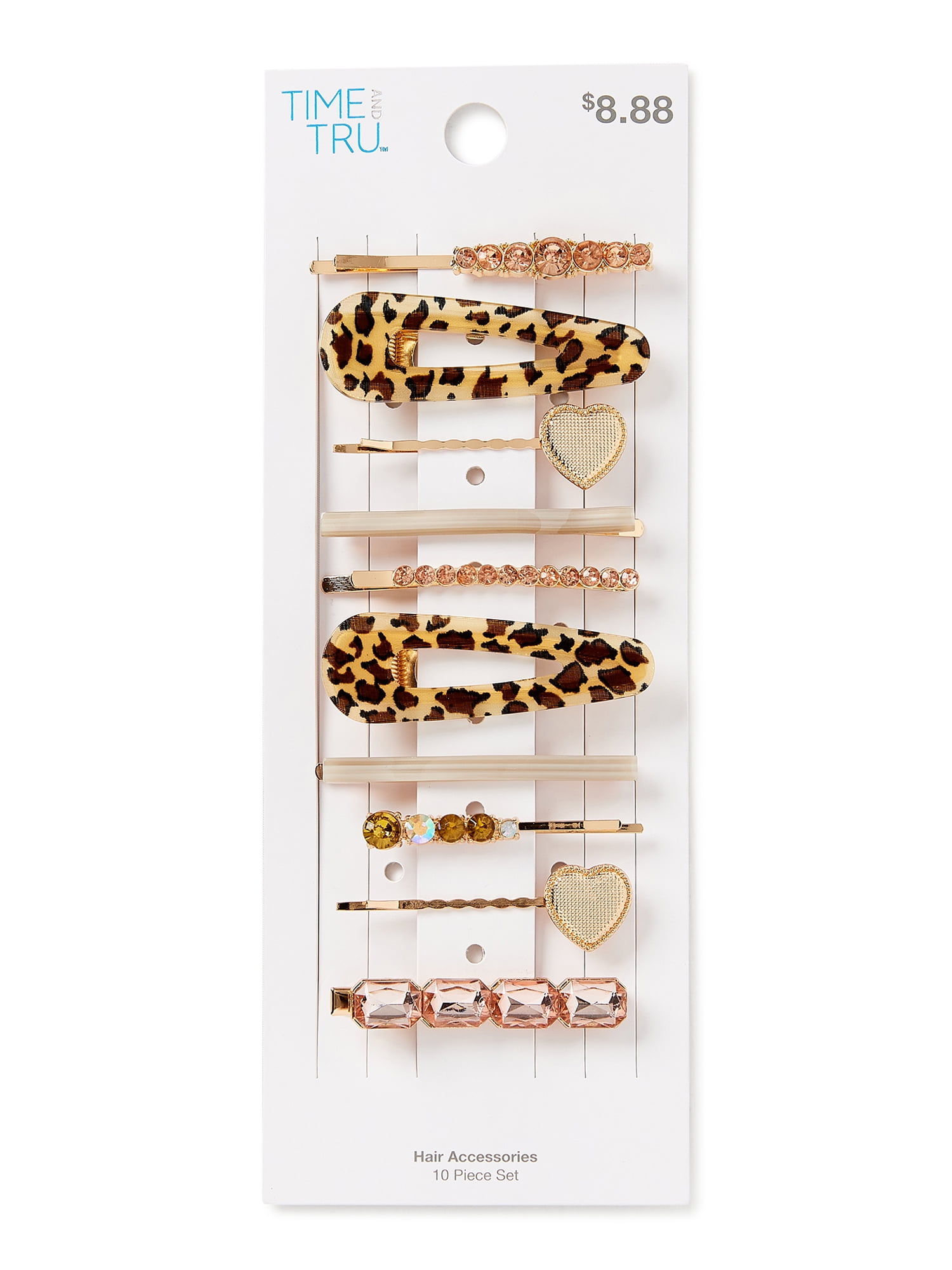 Time and Tru Multi Hair Clips, 10Pack