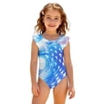 thumbnail image 3 of Grblisyd 4th of July Girls Swimsuit American Flag Crew Neck Flutter Sleeve Swimwear Beach Quick Dry Independence Day Bathing Suit for Kids 7-8 Years, 3 of 6