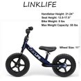 thumbnail image 3 of Linklife Kids Balance Bike for 3 Year Old, 12 Inch Toddler Bike Exercise No Pedal Training Bicycle for Kids Ages 2-5, Adjustable Seat Air Free EVA Tire, Blue, 3 of 7