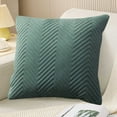 thumbnail image 6 of HomeDM Throw Pillow Covers 17.7x17.7 Inch, Green Soft Textured Striped Boho Pillow Covers, Decorative Couch Pillow Covers for Home Decor Sofa Living Room Bed, 6 of 8