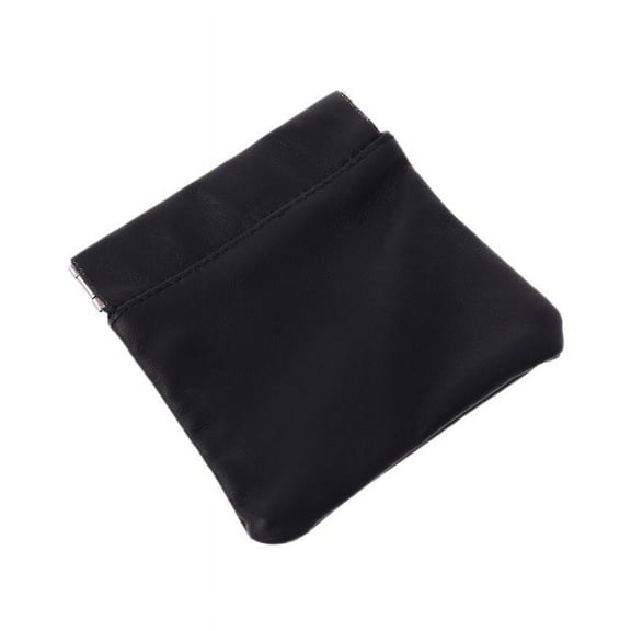 CANKER Men Ladies Genuine Leather Coin Pouch Snap Top Purse Strong Metal Spring Closure Small Change Bag