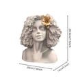 thumbnail image 3 of Female Statue Head Cement Planter White American Lady Sculpture Elegant 11" Resin Figurine with Floral Crown, Modern Art Decor for Living Room, Cultural Gift for Women, 3 of 9