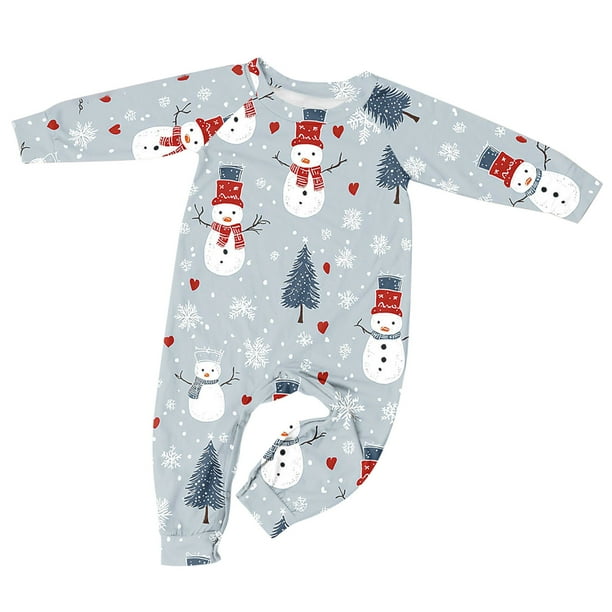Conjunto navideño para padres e hijos, ropa de casa estampada, pijamas, pantalones de manga larga, conjunto de dos piezas, monos de poliéster para bebé