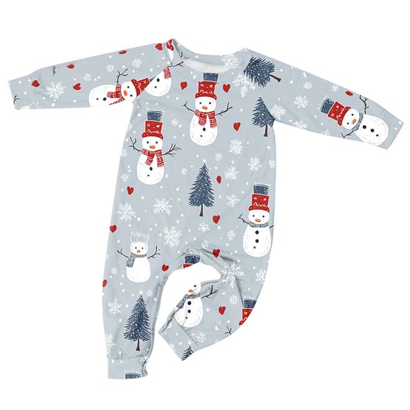 Conjunto navideño para padres e hijos, ropa de casa estampada, pijamas, pantalones de manga larga, conjunto de dos piezas, monos de poliéster para bebé
