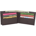 thumbnail image 5 of Mens Wallet RFID Genuine Leather Bifold Wallets For Men, 3 ID Windows 12 Card Holders Gift Box Brown, 5 of 8