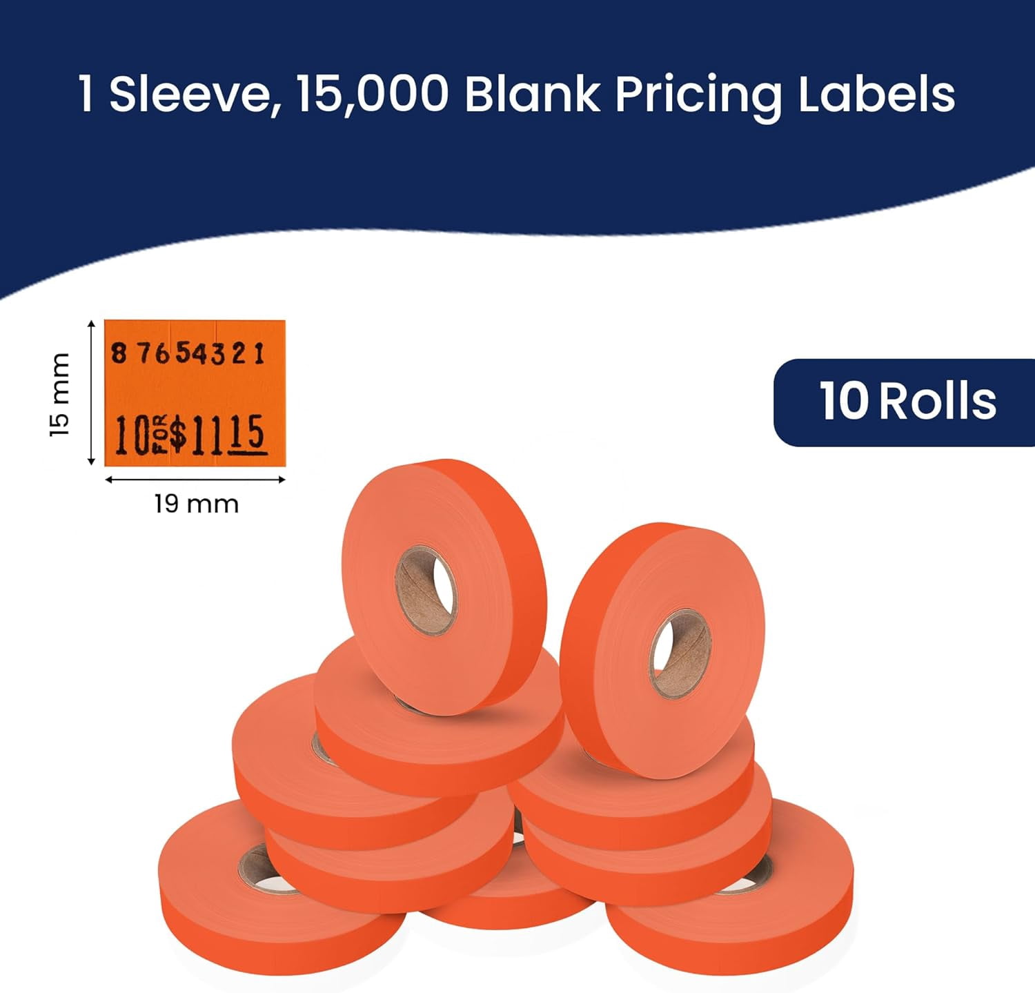 Pricing Labels for Monarch 1115 Red - 15,000 labels w/ 10 Rolls Value Pack, 1 Sleeve - Made in USA