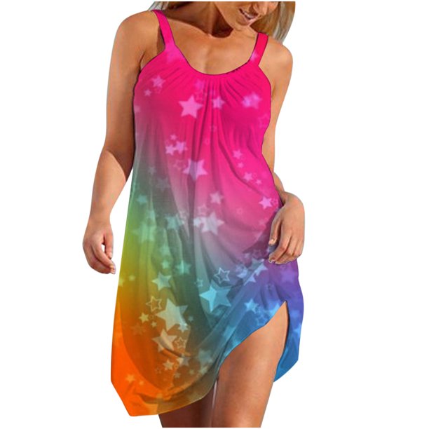 Mini vestido con estampado digital de ocio y entretenimiento con cuello redondo informal a la moda para mujer Fridja hj88